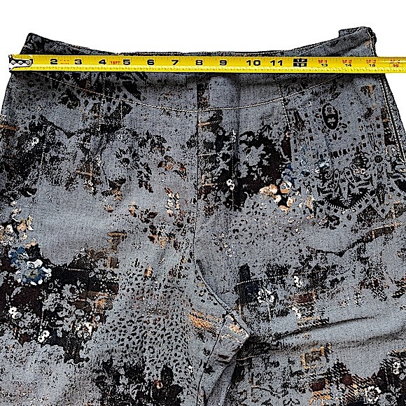 Fibers Barbara Lesser size 29 very unique gray black gold straight leg pants EUC - Picture 13 of 16